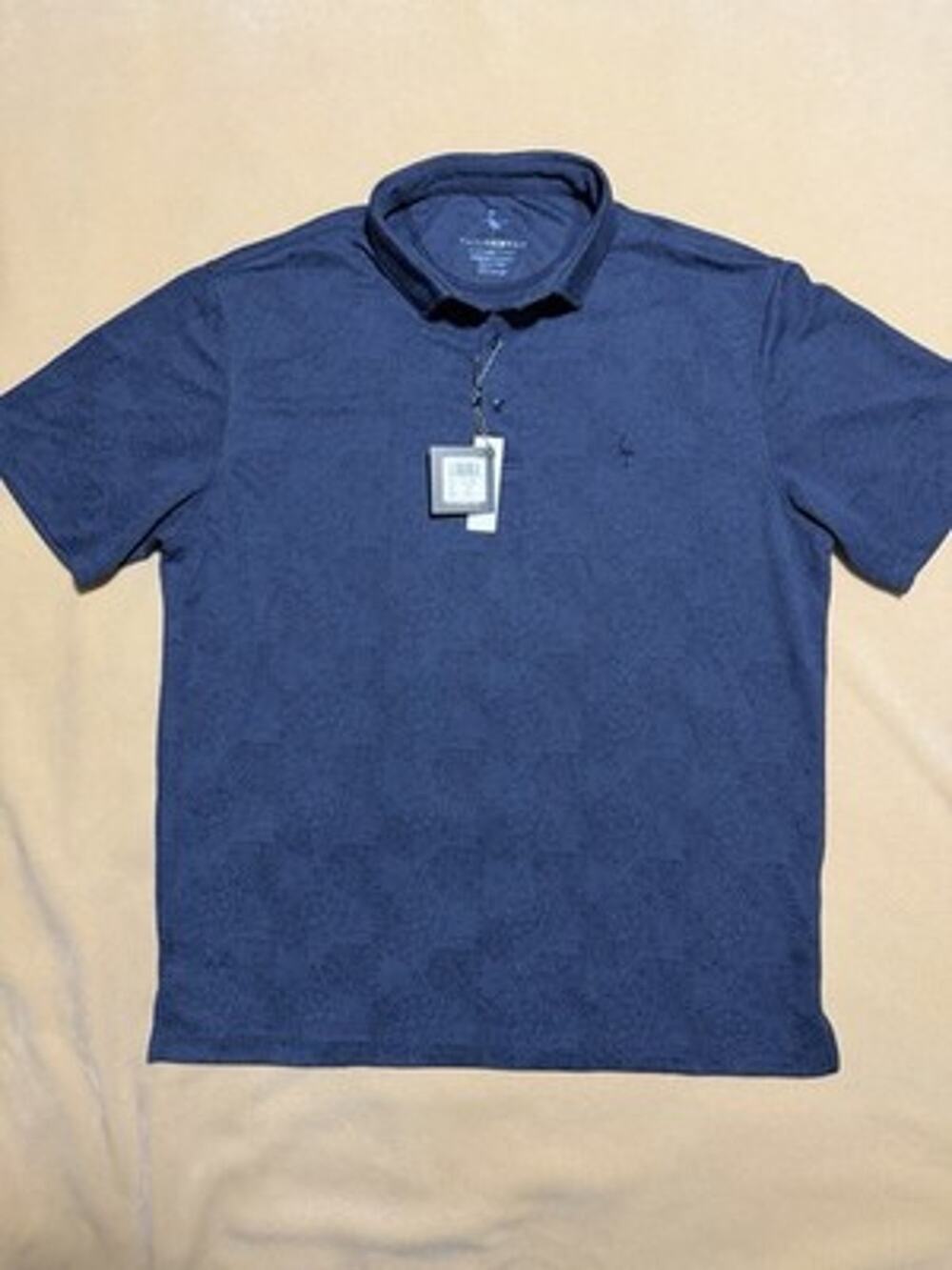 Tailorbyrd Performance Jacquard Golf Polo Shirt Dark Blue Floral Men's Size 2XL